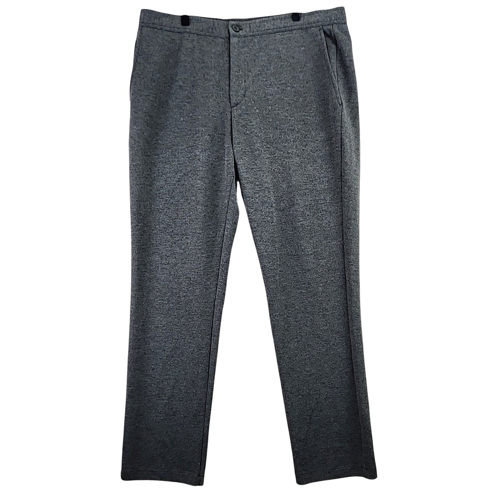 Hart Schaffner Marx Drawstring Casual Pants Mens 36x30 Gray Heathered Stretch